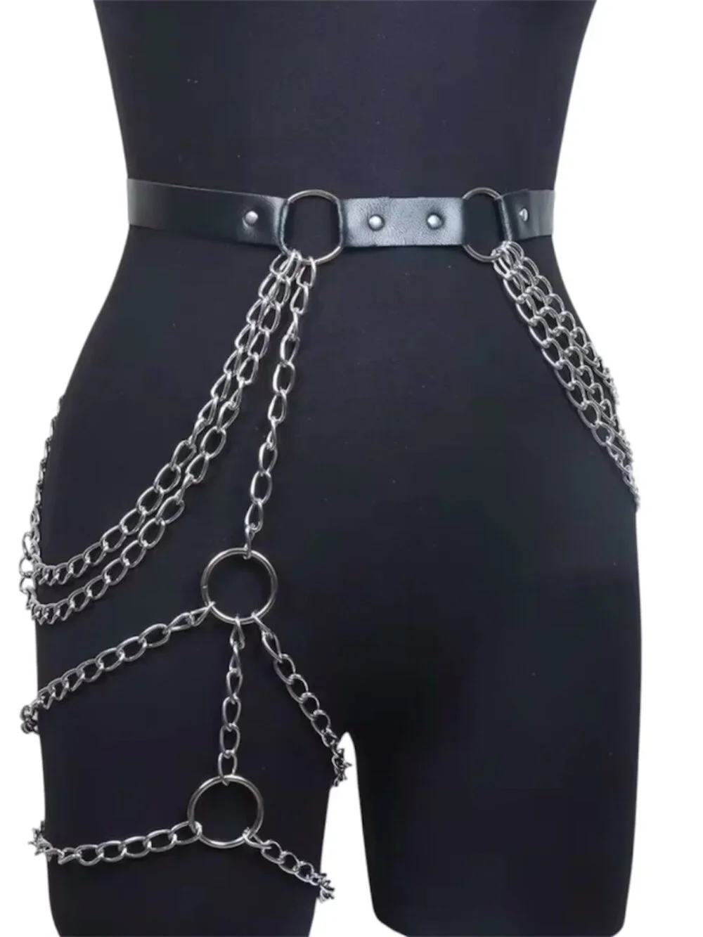 Women Fashion Belts Street Style Waist Belly Chain Belt Adjustable Punk Harness